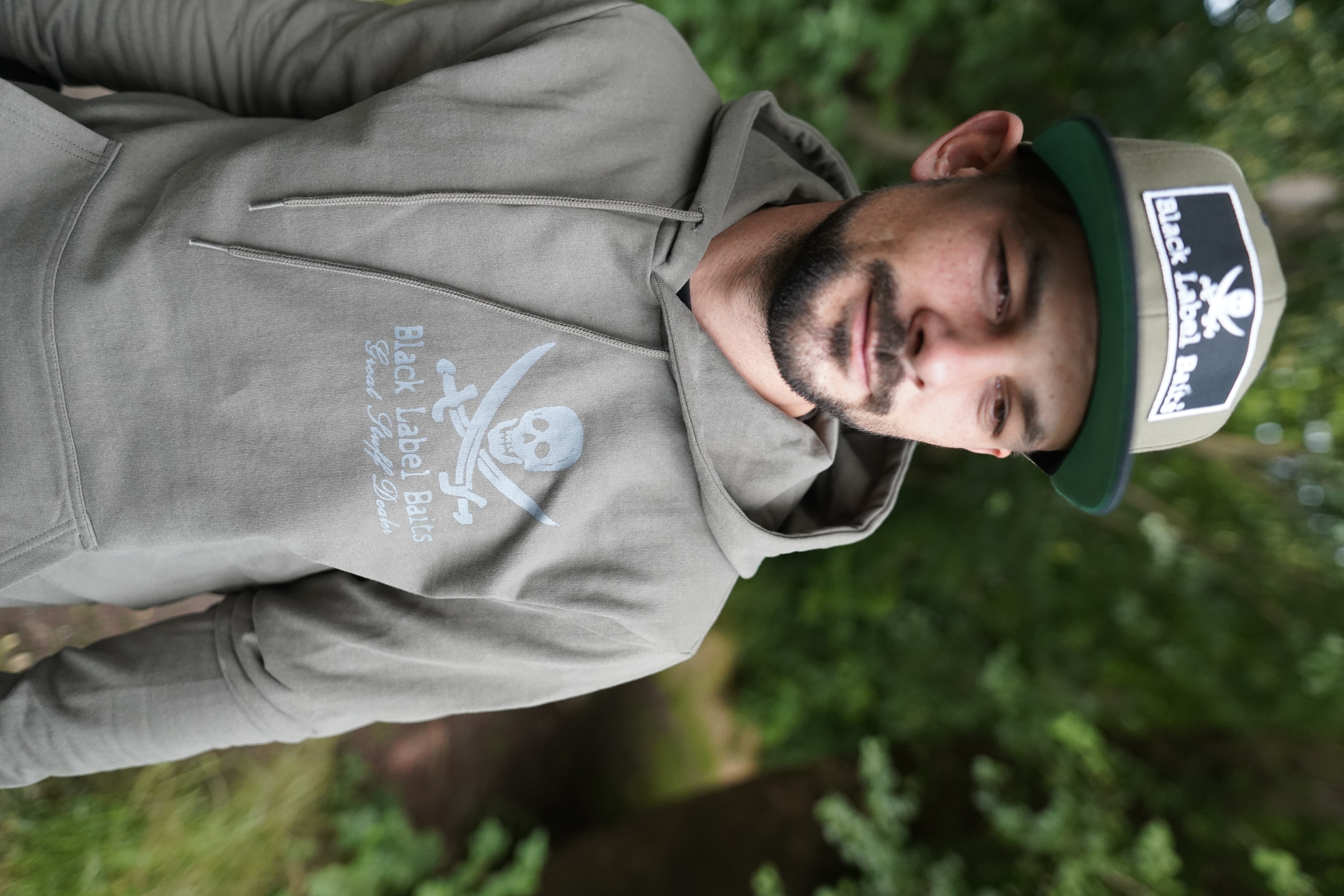 BLB Logo Hoodie - olive mit grauem Aufdruck