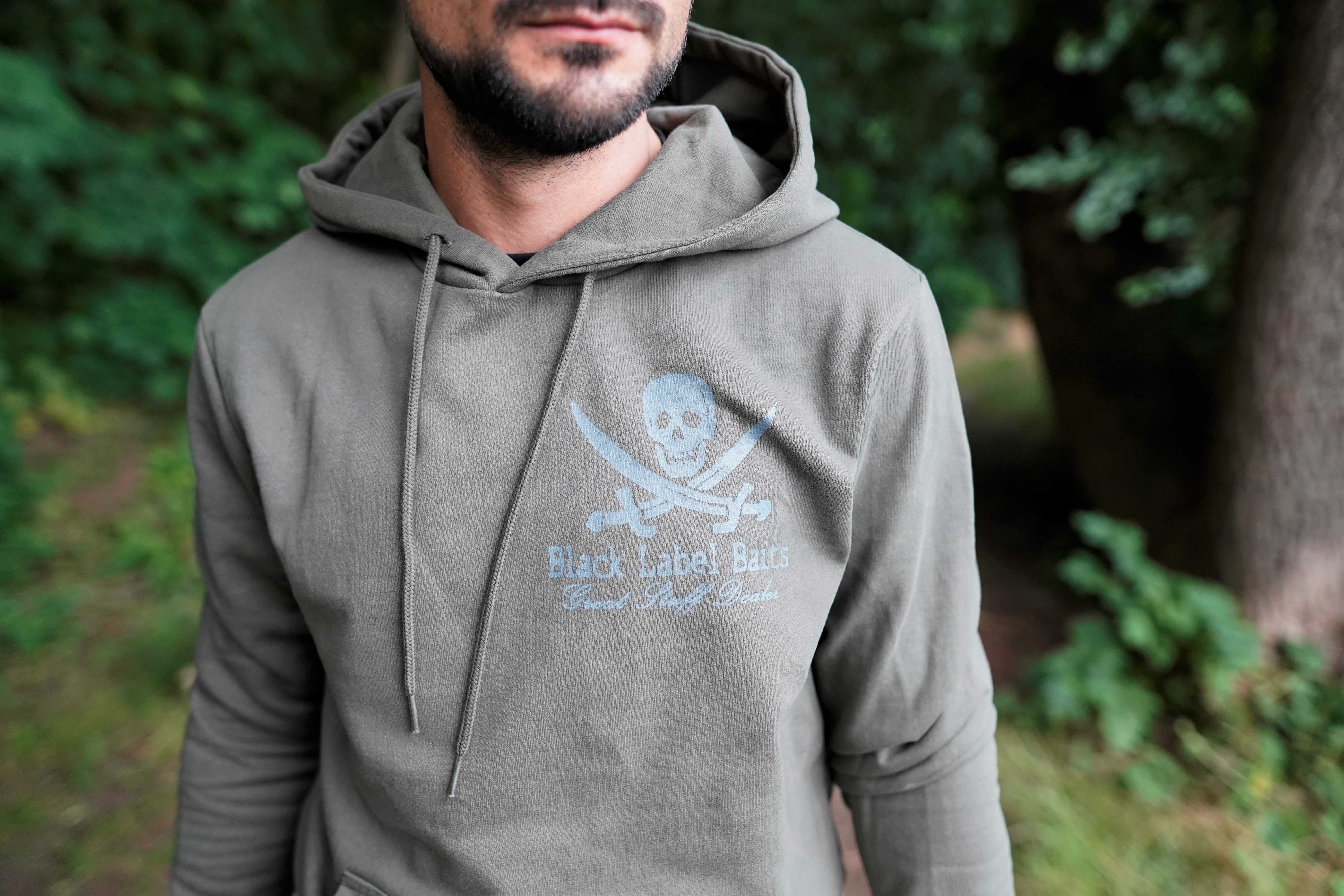 BLB Logo Hoodie - olive mit grauem Aufdruck